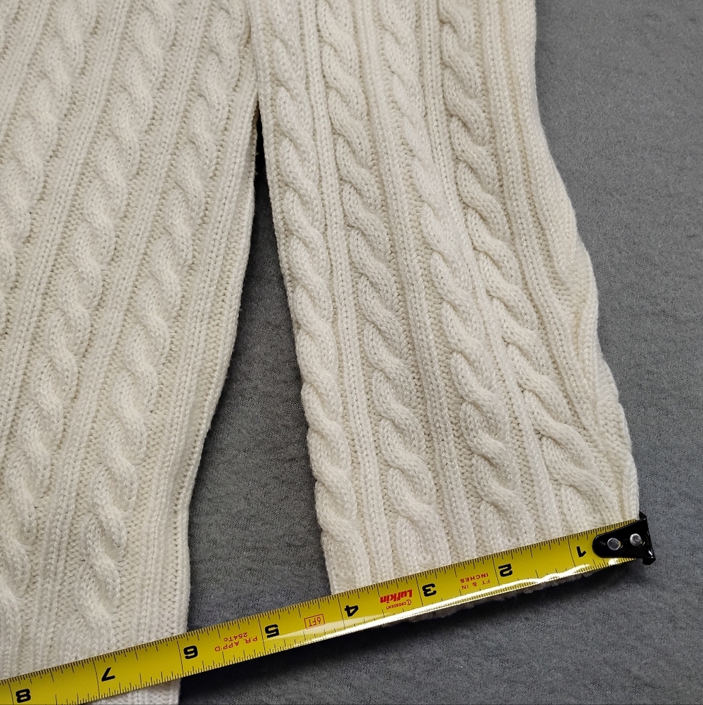 Vintage Loubella Extendables White Dk Blue knit cardigan sweater M - Picture 9 of 13